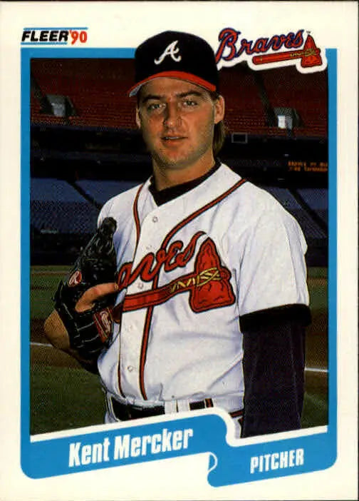 1990 Kent Mercker Fleer Baseball Card #590 - Baseball Card Single