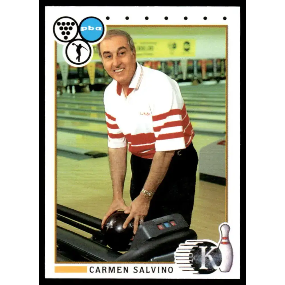 1990 Kingpins #75 Carmen Salvino NM-MT PBA Bowling Card - Bowling Card Single