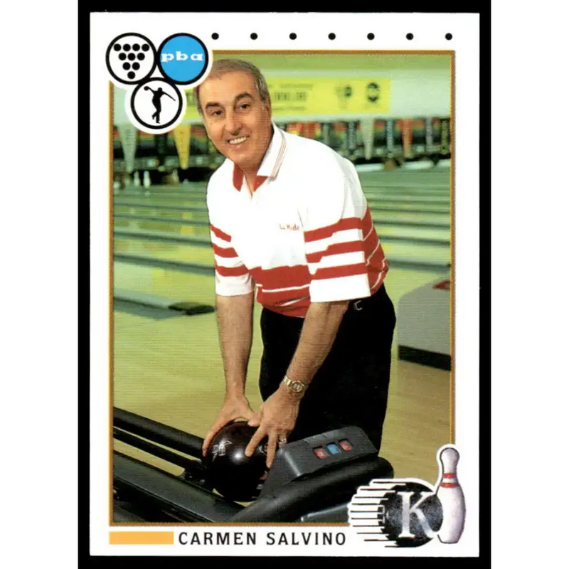 1990 Kingpins #75 Carmen Salvino NM-MT PBA Bowling Card - Bowling Card Single