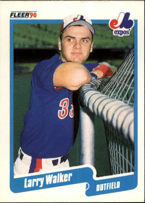 1990 Larry Walker Fleer Baseball Card #363 - Baseball Card Single