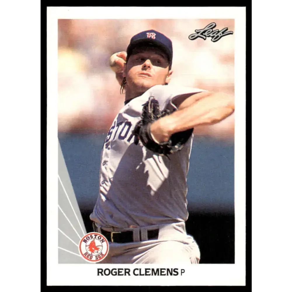 1990 Leaf #12 Roger Clemens EX/NM Boston Red Sox Baseball Card - Baseball Card Single