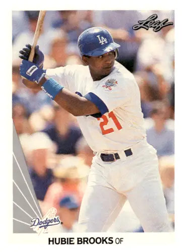 Original gloss Hubie Brooks baseball card from 1990 Leaf #16 Dodgers ID:64996