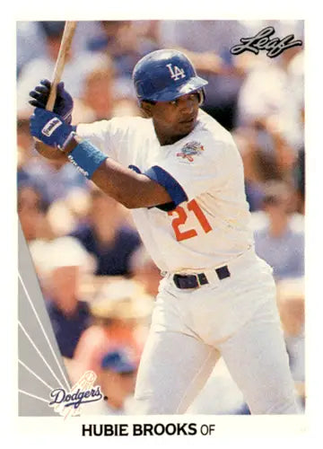 Original gloss Hubie Brooks baseball card from 1990 Leaf #16 Dodgers ID:64997
