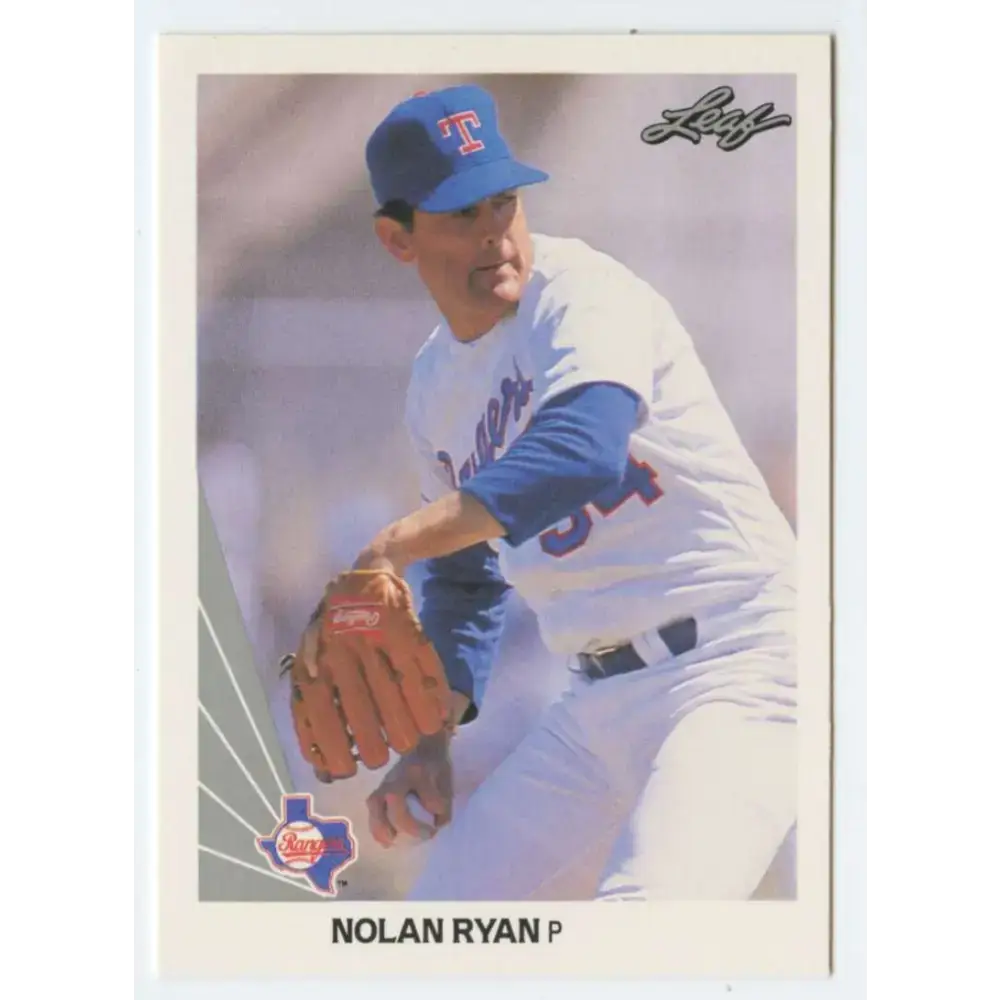 1990 Leaf #21 Nolan Ryan NM-MT Texas Rangers Baseball Card - Baseball Card Single