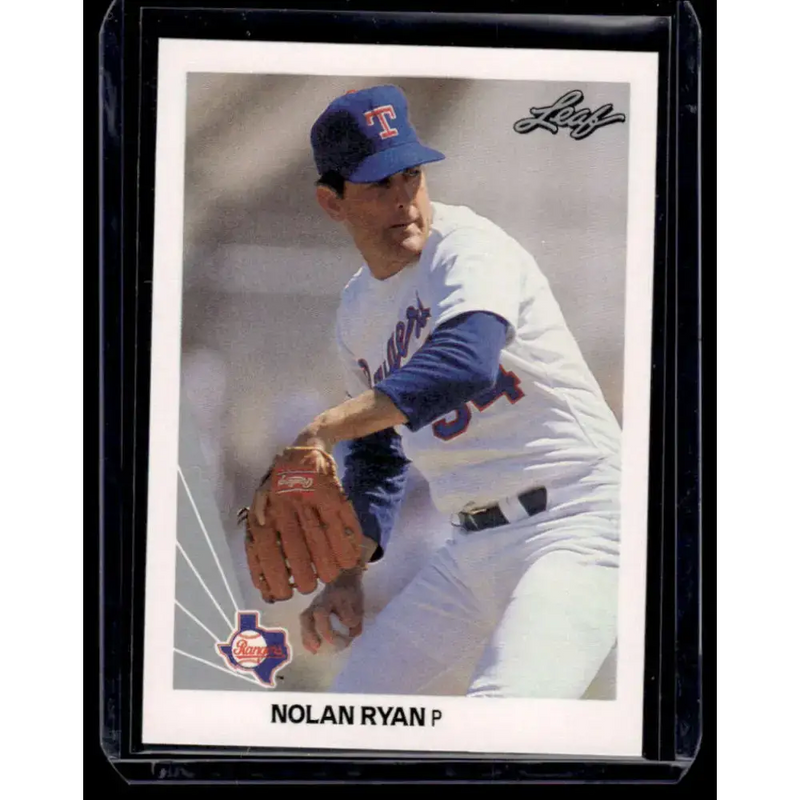 1990 Leaf #21 Nolan Ryan Texas Rangers NM-MT Baseball Card - Baseball Card Single