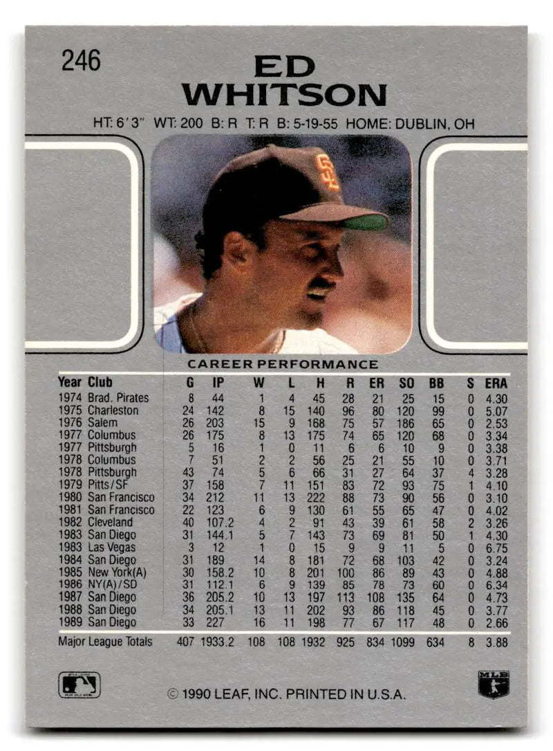 1990 Leaf #246 Ed Whitson - Baseball Card Single