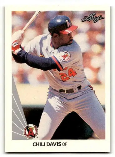 1990 Leaf #288 Chili Davis California Angels Baseball Cards EX/NM ID:59663 - Baseball Card Single