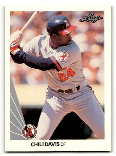 Chili Davis California baseball card from 1990 Leaf series featuring Chili Davis and Angels
