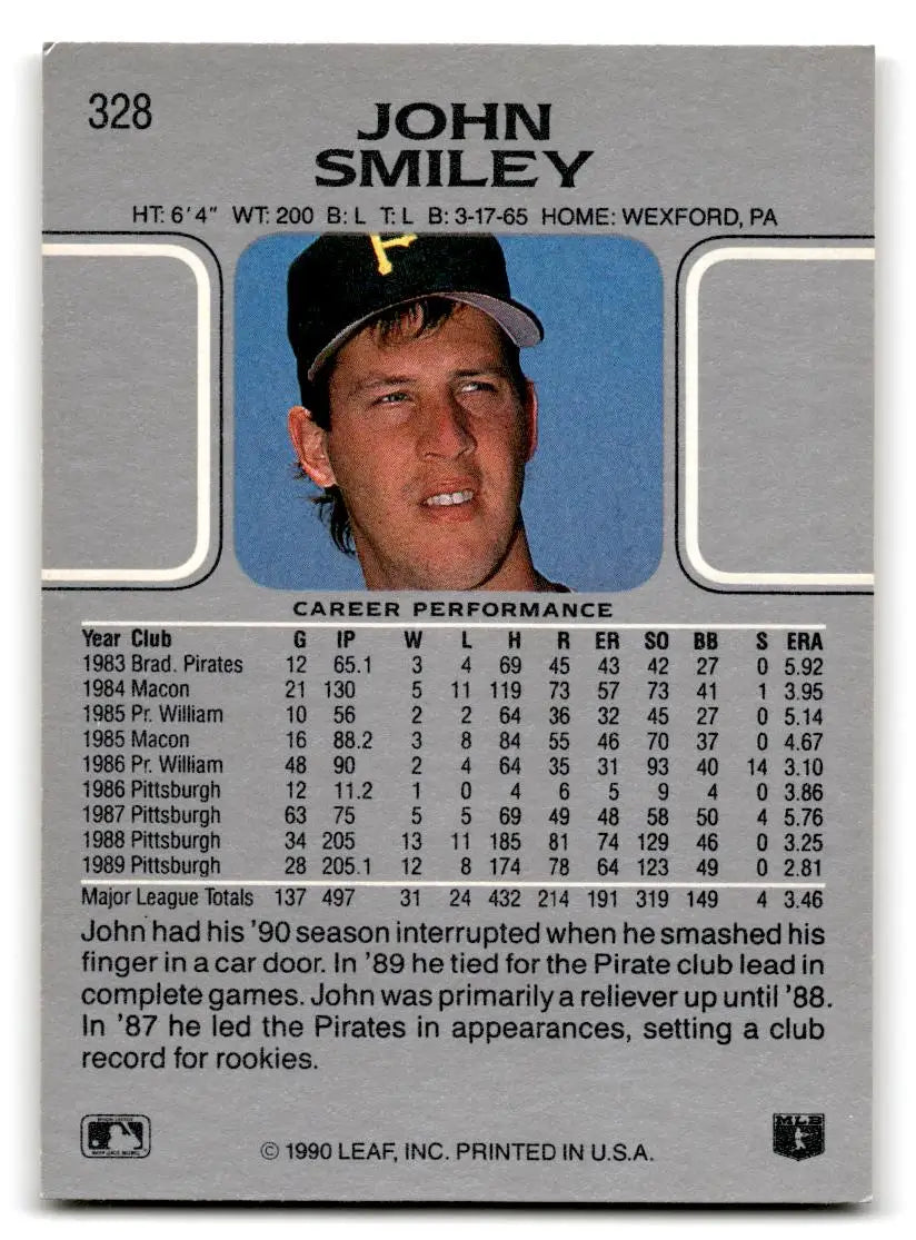 1990 Leaf #328 John Smiley - Baseball Card Single