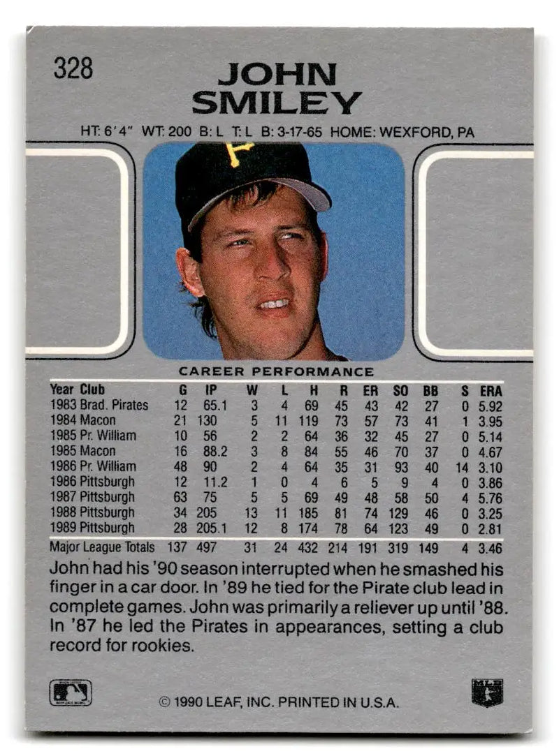 1990 Leaf #328 John Smiley - Baseball Card Single