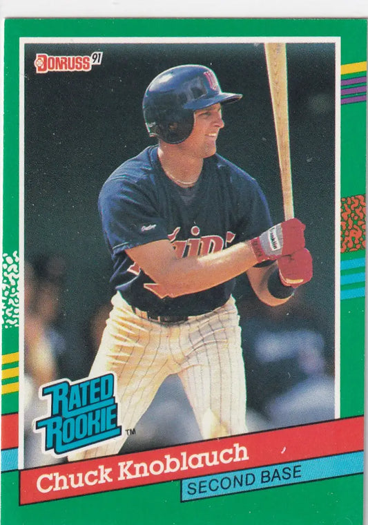 1990 LEAF #421 CHUCK KNOBLAUCH- MINNESOTA TWINS - Baseball Card Single