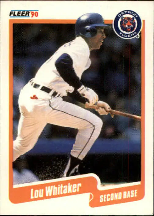 1990 Lou Whitaker Fleer Baseball Card #619