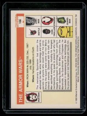 1990 Marvel Universe Guardsman Controller Stingray Iron Man Beetle #108 - Marvel Card Single