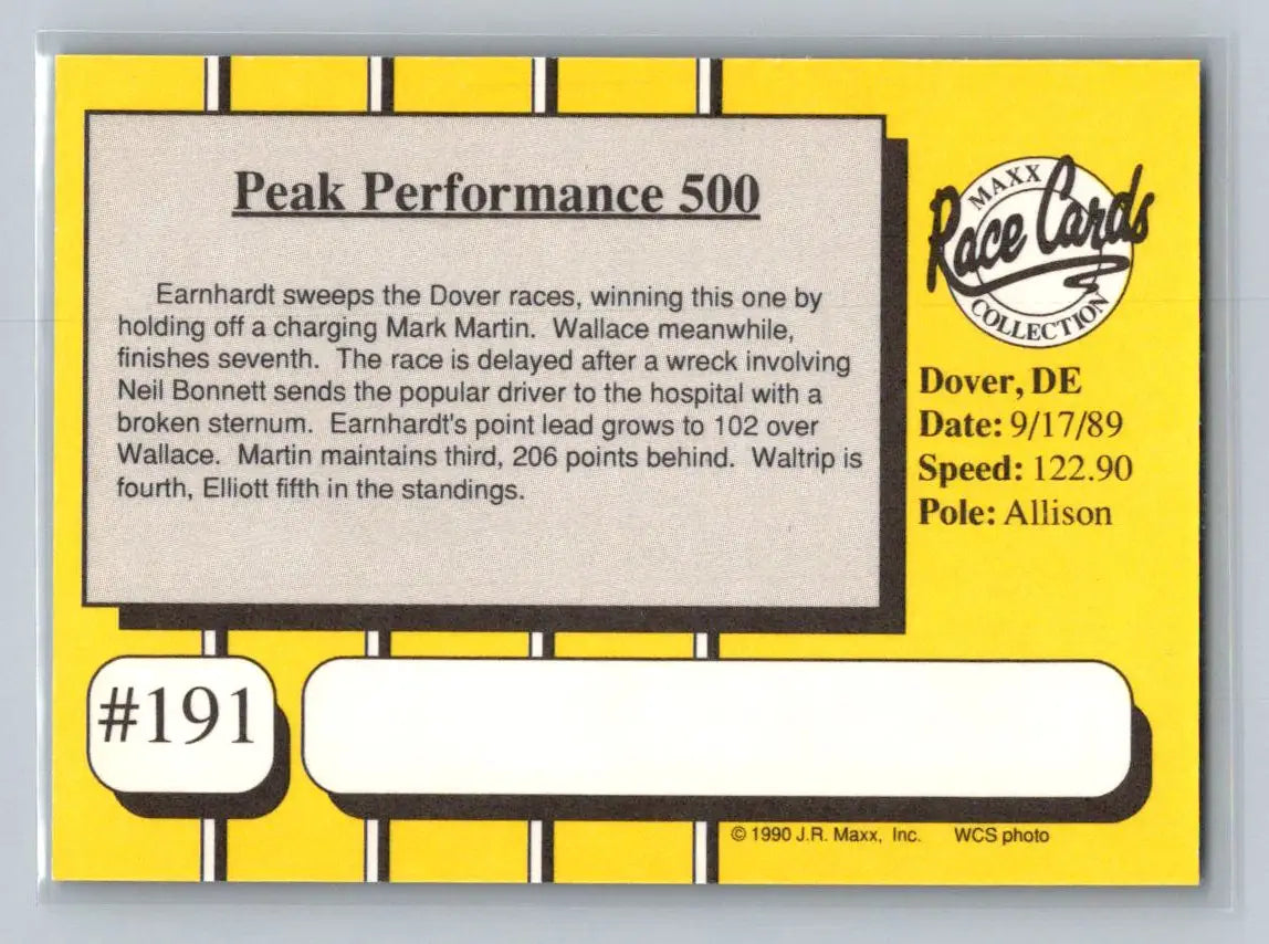 1990 Maxx #191 1989 Race #23 Richard Childress Racing - Racing Card Single