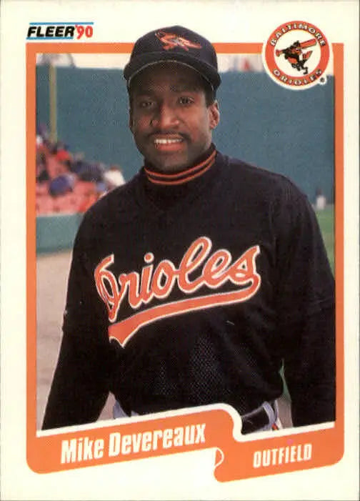 1990 Mike Devereaux Fleer Baseball Card #175 - Baseball Card Single