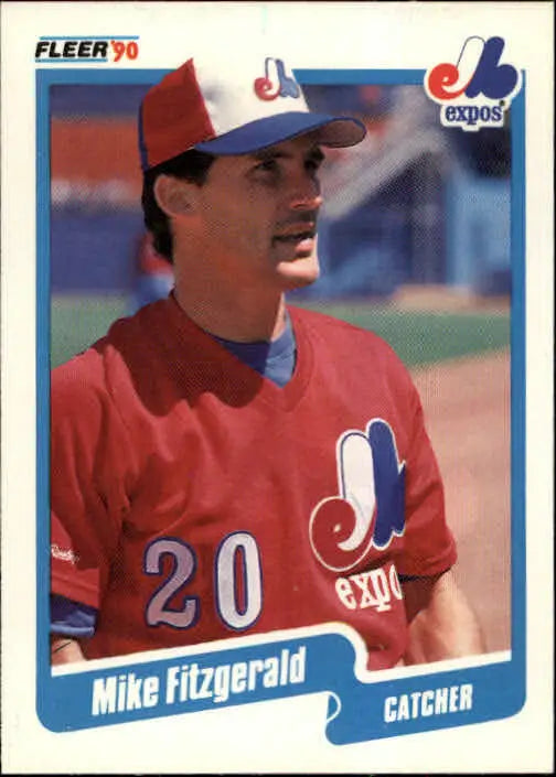 1990 Mike Fitzgerald Fleer Baseball Card #343 - Baseball Card Single