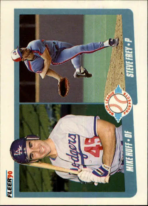 1990 Mike Huff / Steve Frey Fleer Baseball Card #649 - Baseball Card Single