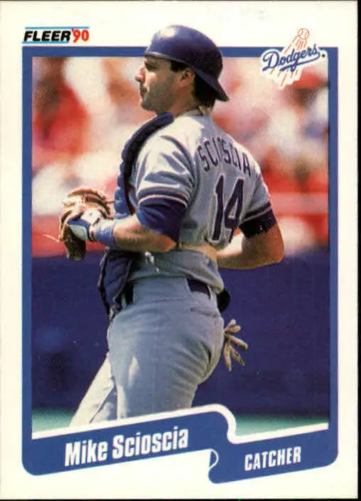 1990 Mike Scioscia Fleer Baseball Card #407 - Baseball Card Single
