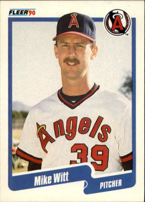 1990 Mike Witt Fleer Baseball Card #148 - Baseball Card Single