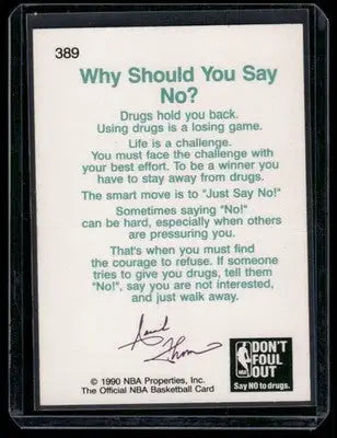 1990 NBA Hoops Isiah Thomas #389 Don’t Foul Out - Say No to Drugs Basketball - Basketball Card Single
