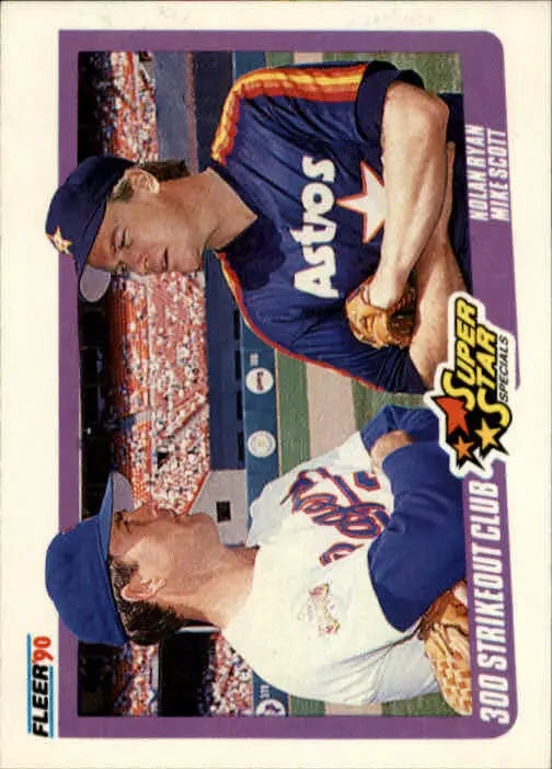 1990 Nolan Ryan / Mike Scott Fleer Baseball Card #636 - Baseball Card Single