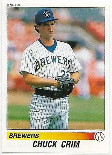 1990 Panini Stickers #103 Chuck Crim NM-MT Brewers - Baseball Card Single