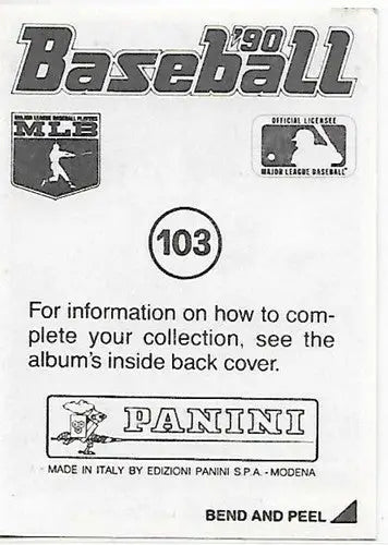 1990 Panini Stickers #103 Chuck Crim NM-MT Brewers - Baseball Card Single