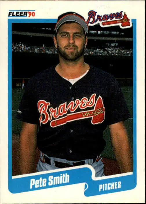 1990 Pete Smith Fleer Baseball Card #594 - Baseball Card Single