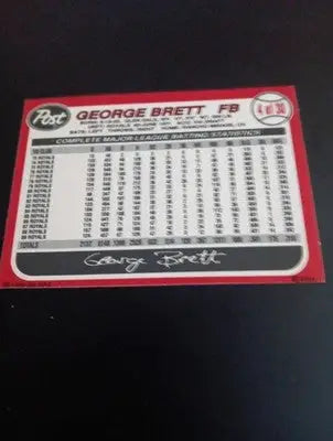 1990 Post - George Brett #4. Kansas City Royals. NRMT+ - Baseball Card Single