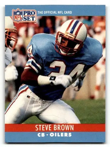 Original gloss Steve Brown Houston football card from 1990 Pro Set Houston Oilers