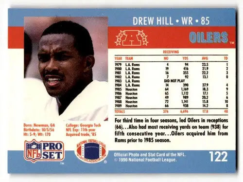 Drew Hill Houston football card from 1990 Pro Set Houston Oilers collection