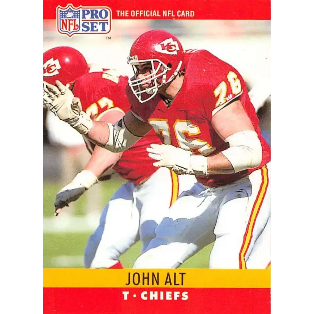 1990 Pro Set #140 John Alt NM-MT RC Rookie Kansas City Chiefs Football Card - Football Card Single