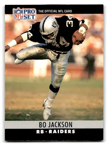 Original gloss 1990 Pro Set Bo Jackson football card NM near mint LA Raiders