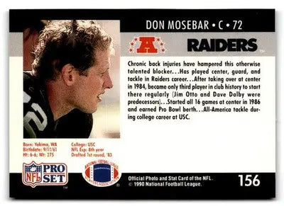 1990 Pro Set #156 Don Mosebar - Football Card Single