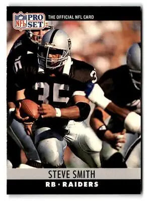 Steve Smith 1990 Pro Set #157 trading card featuring the football star’s image