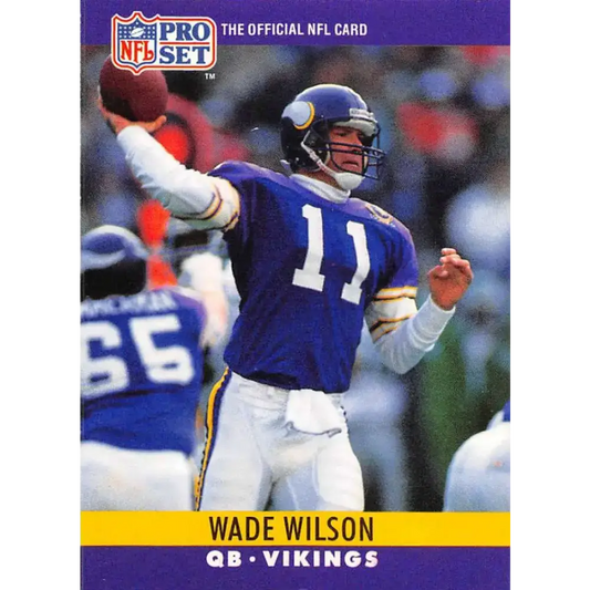 1990 Pro Set #198 Wade Wilson NM-MT Minnesota Vikings Football Card - Football Card Single