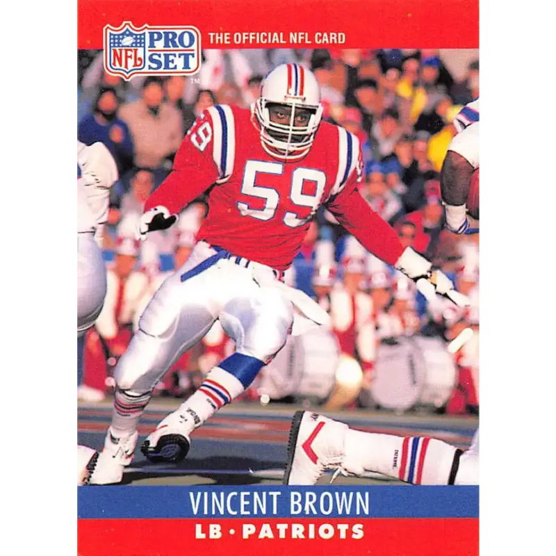 1990 Pro Set #201 Vincent Brown NM-MT RC Rookie New England Patriots Football Card - Football Card Single