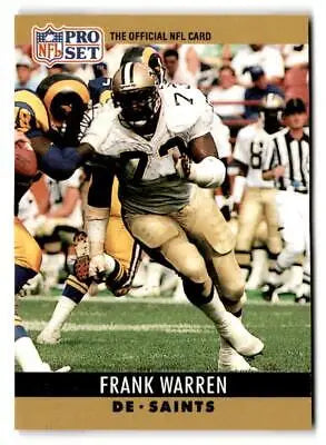 Football trading card of Frank Warren from 1990 Pro Set #219 series