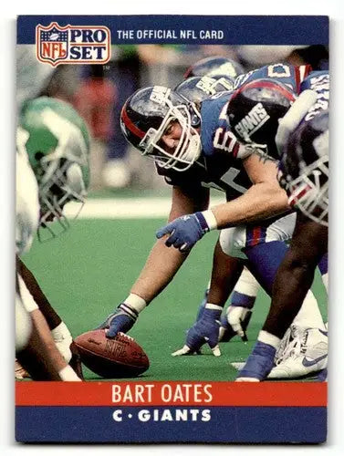 Original gloss 1990 Pro Set Bart Oates New York Giants football card front