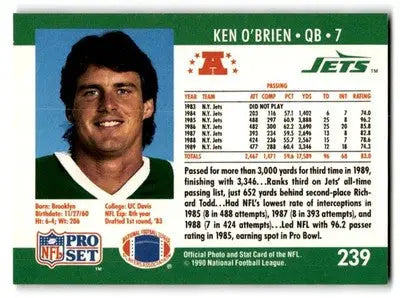 1990 Pro Set #239 Ken O’Brien - Football Card Single