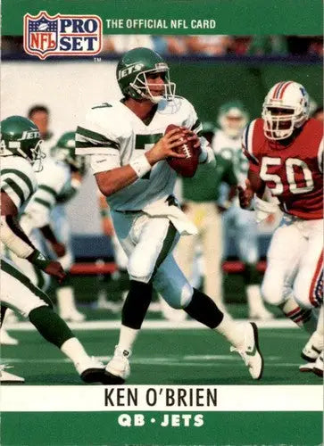 Original gloss of Ken O’Brien football card from 1990 Pro Set #239