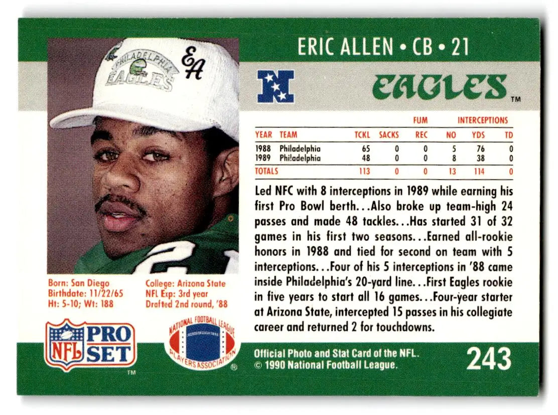 1990 Pro Set #243 Eric Allen - Football Card Single