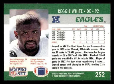 1990 Pro Set #252 Reggie White - Football Card Single