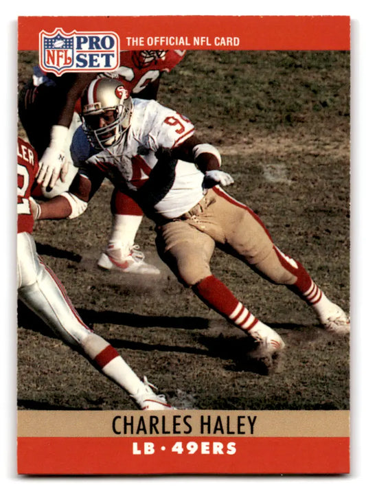 289a Charles Haley football card from Pro Set 1990 product with near mint condition
