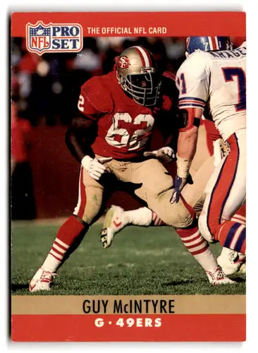 Pro Set Guy McIntyre football card with original gloss from 1990 in mint condition