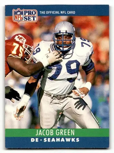 Jacob Green Seattle Seahawks football card from 1990 Pro Set #301, EX/NM condition