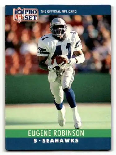 Original gloss Eugene Robinson Seattle Seahawks football card from 1990 Pro Set