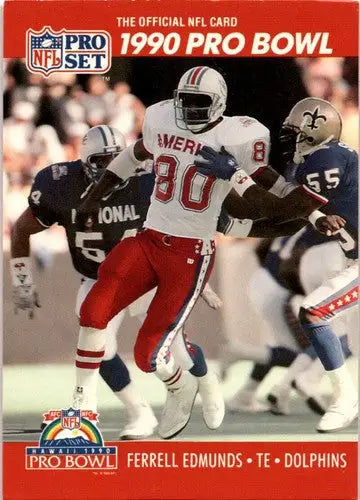 Original gloss Pro Set 1990 Pro Bowl Ferrell Edmunds football card ID 45822