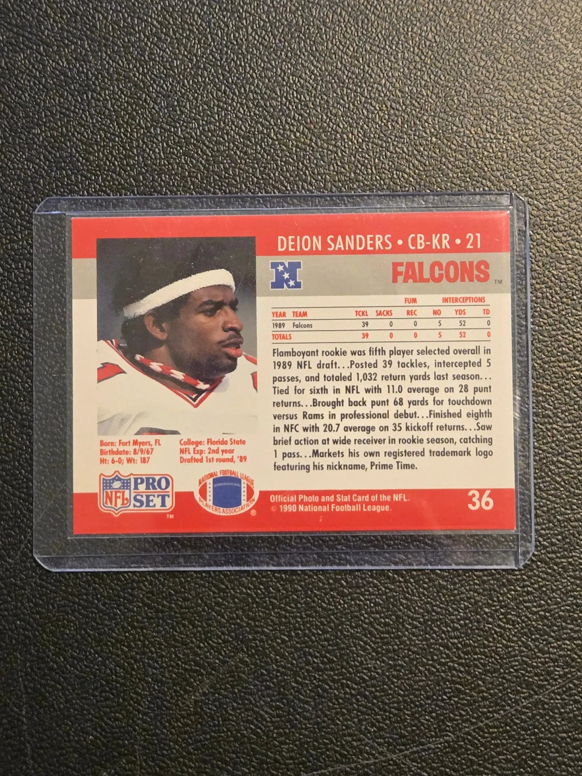 1990 Pro Set #36 Deion Sanders - Football Card Single