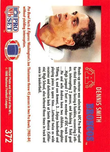 1990 Pro Set #372 Dennis Smith NM-MT Broncos ID:25840 - Football Card Single